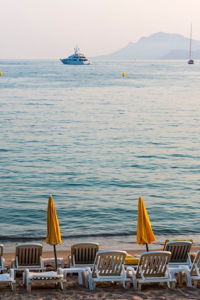 Relax at the beach in Cannes, South of France.